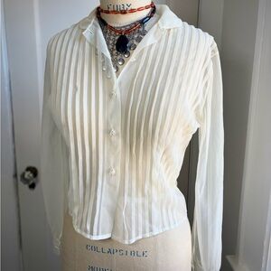 Vintage 50s Sheer Pintuck Blouse
